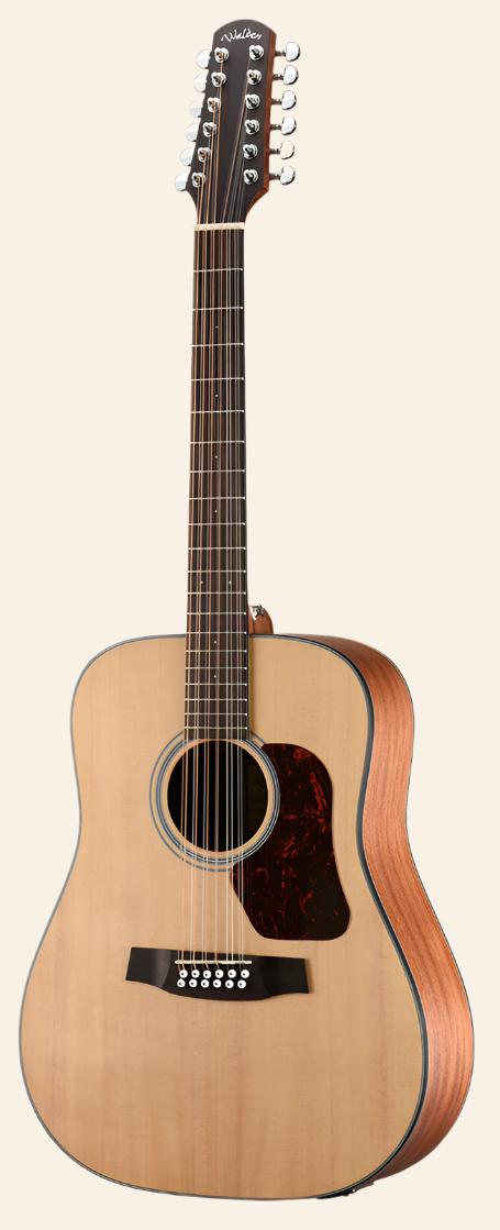 D552E Natura Solid Spruce Top 12-String Dreadnought Acoustic-Electric - Open Pore Satin Natural