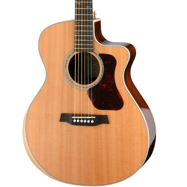 G633RCE-G Natura Solid Cedar Top/Ovangkol Maple Armrest Grand Auditorium Acoustic Cutaway-Electric - Gloss Natural