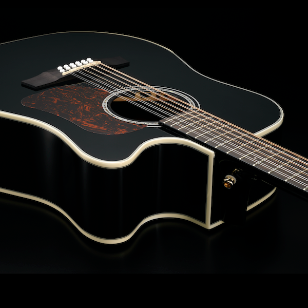 D642RCEB-G Natura Solid Sitka Top-Mahogany 12-String Armrest Dreadnought Acoustic Cutaway-Electric - Gloss Black